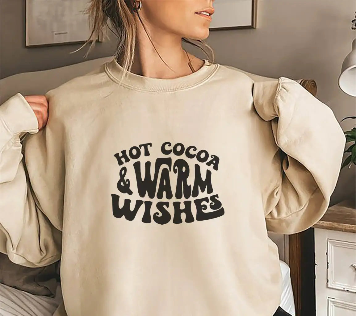 Hot Cocoa & Warm Wishes SVG - Huge Design for Cutting SVG