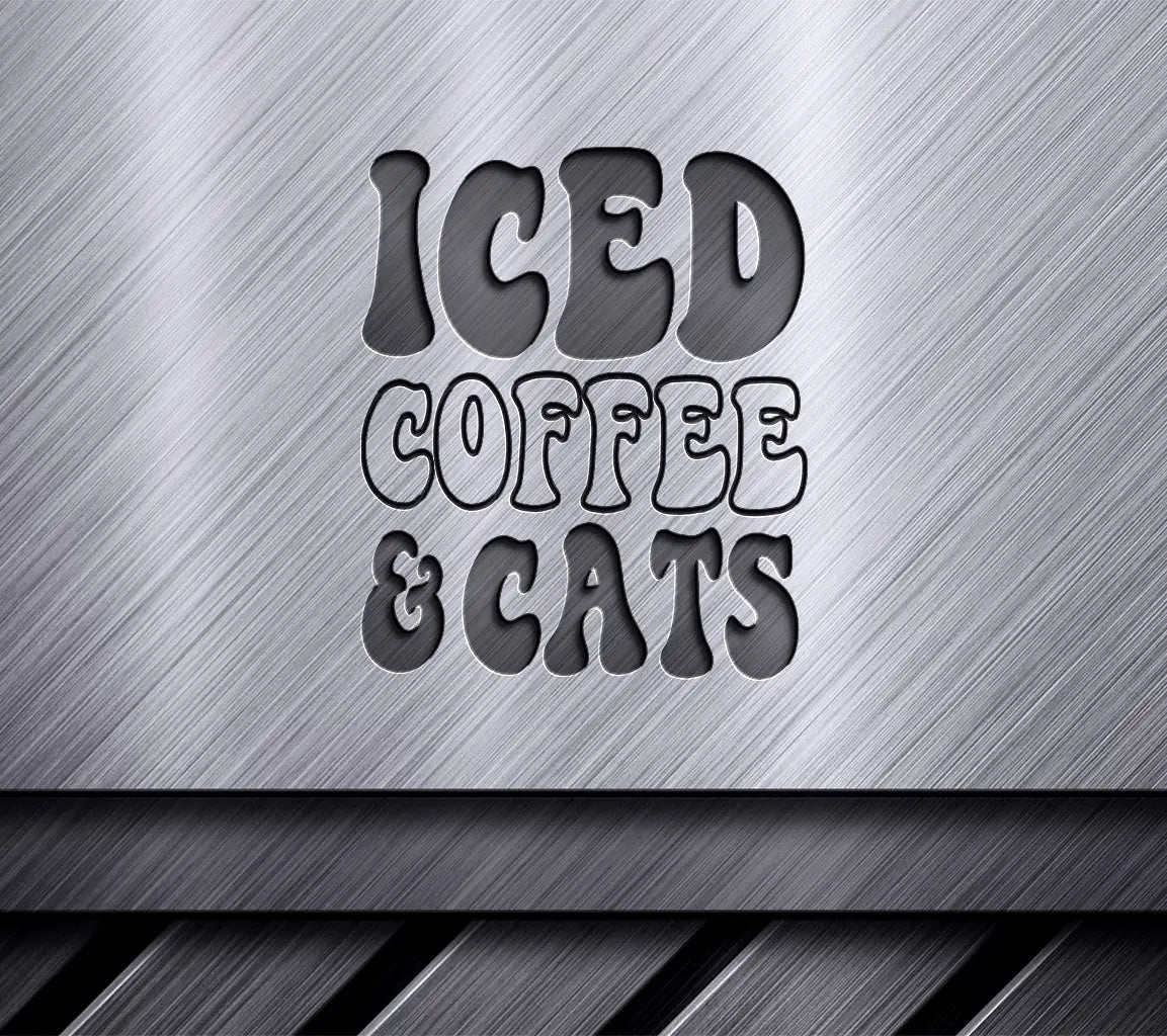  Iced Coffee & Cats SVG Design - Huge SVG