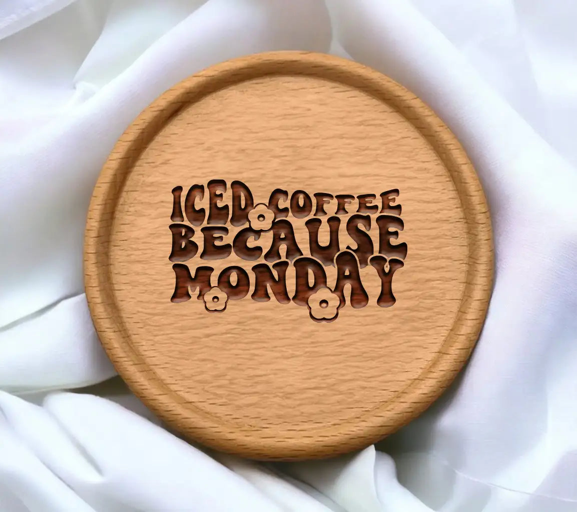 Iced Coffee Because Monday SVG Design SVG