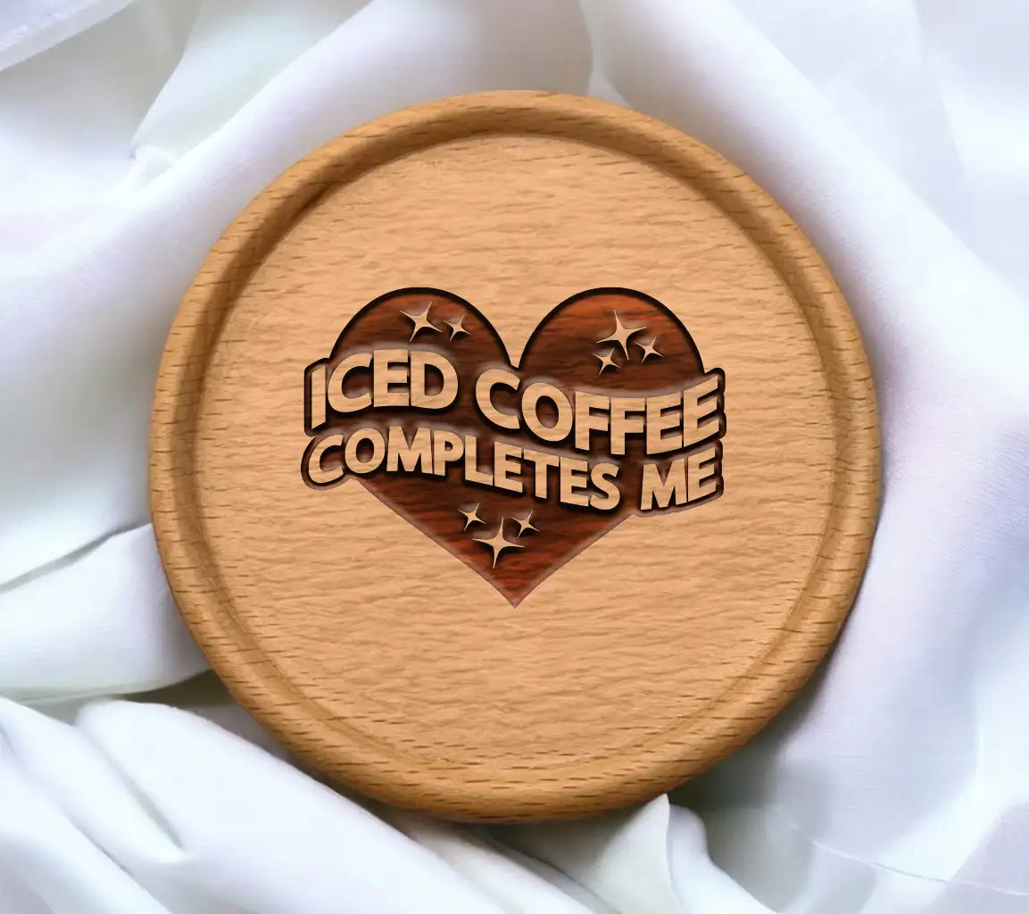 Huge Iced Coffee Completes Me SVG Design SVG