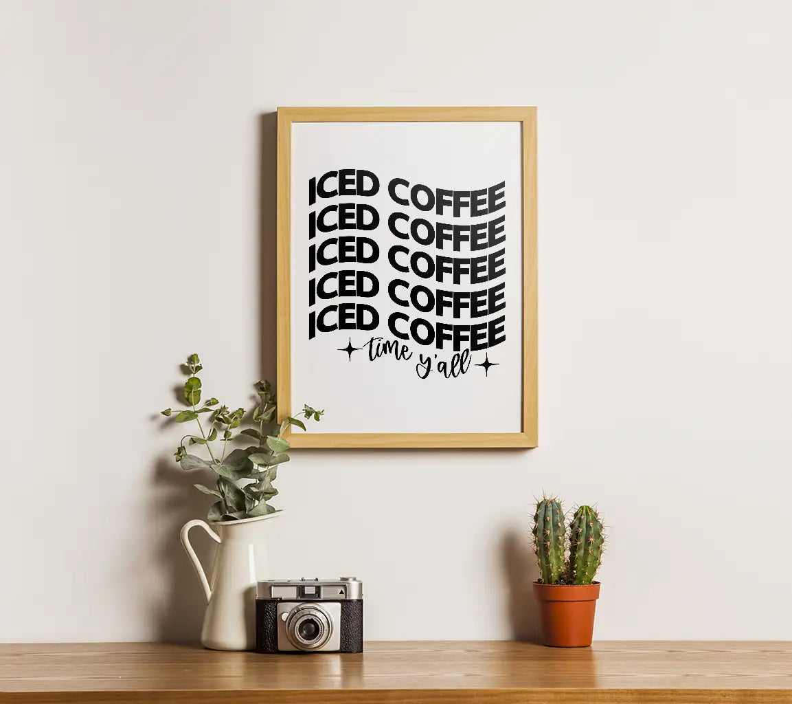 Iced Coffee Time Yall SVG - Huge Design for T-shirts, Mugs & More SVG
