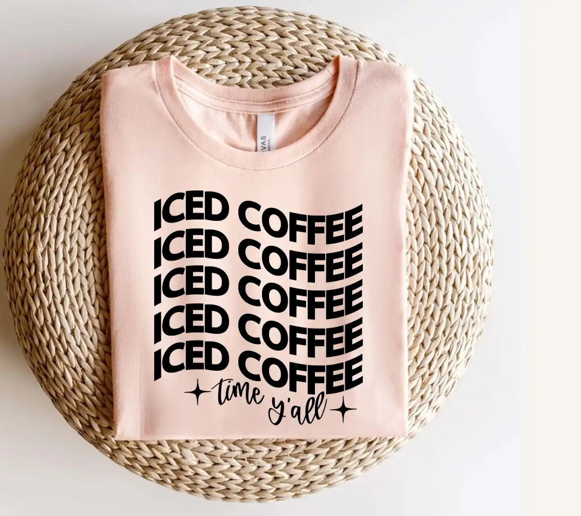 Iced Coffee Time Yall SVG - Huge Design for T-shirts, Mugs & More SVG