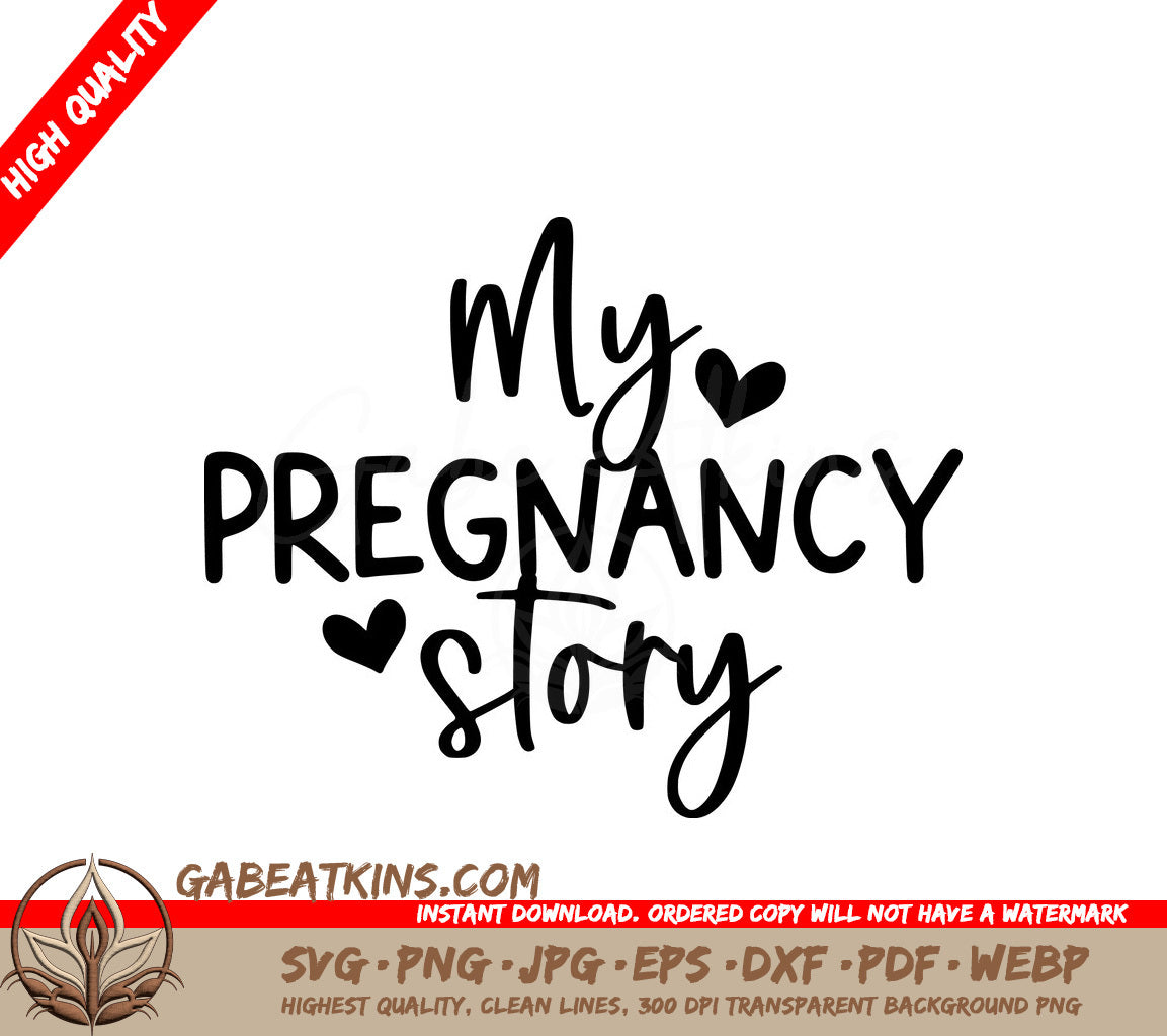  My Pregnancy Story SVG Cut File for Notebooks & Planners SVG