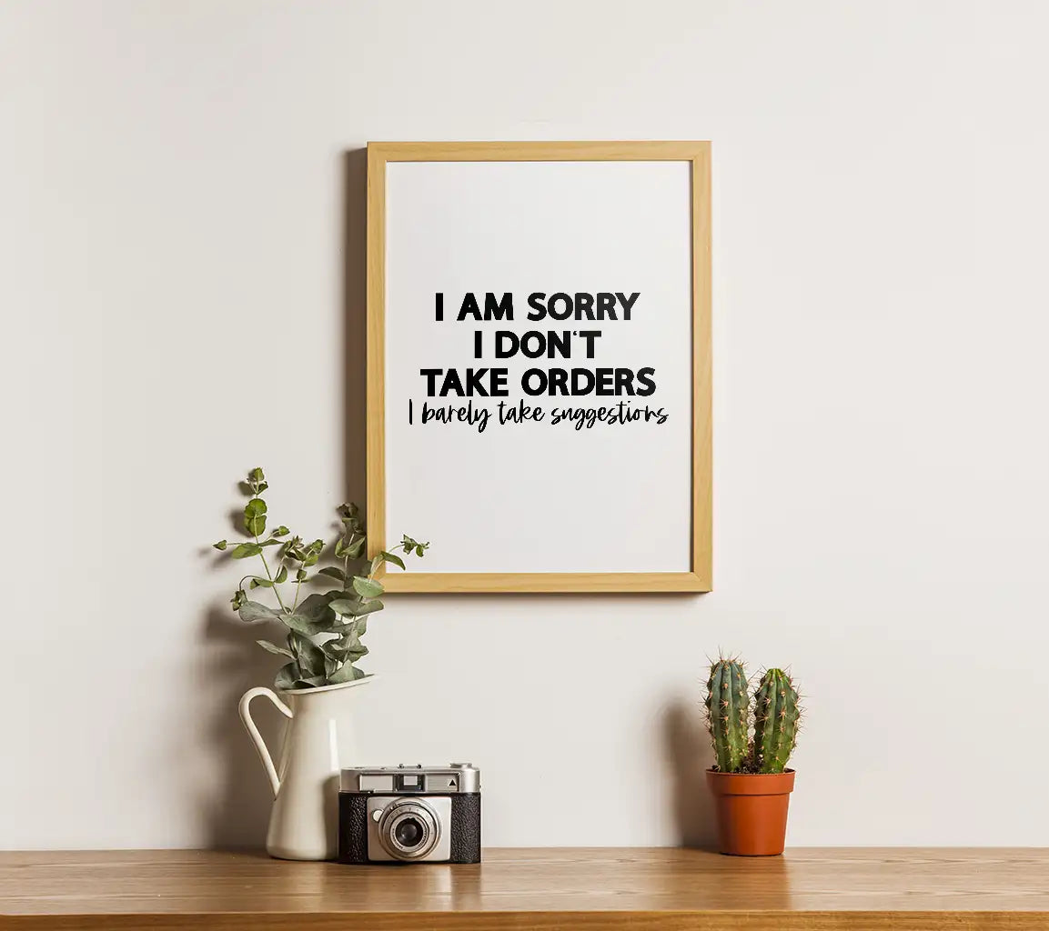 Im Sorry I Dont Take Orders (Sarcastic) SVG SVG