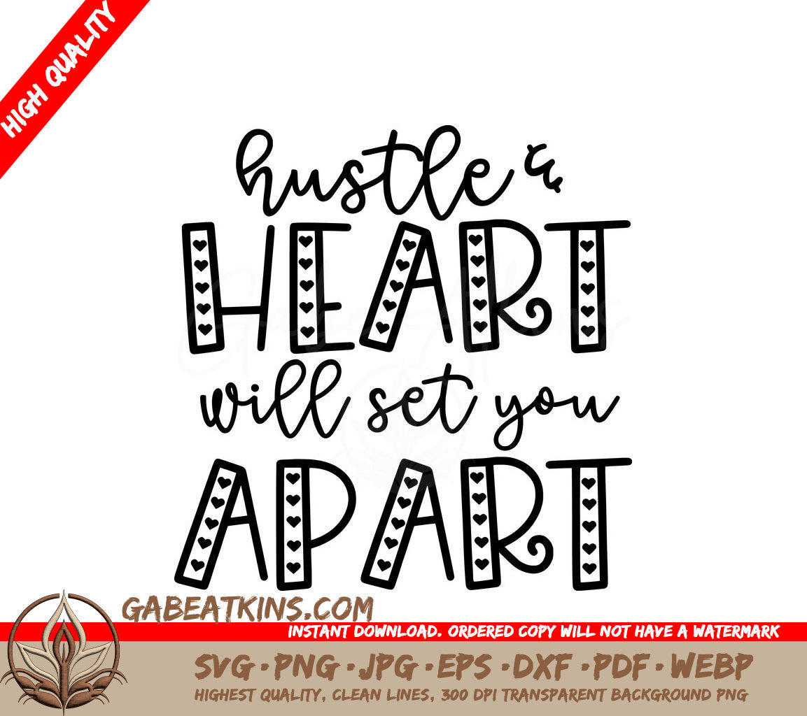 Hustle & Heart  SVG Sign - Small Business Owners SVG