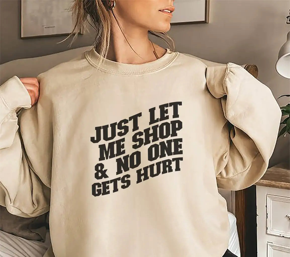Just Let Me Shop & No One Gets Hurt SVG Tote Bag Design SVG