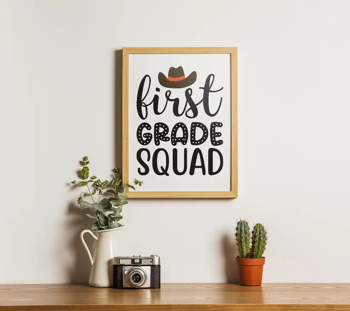 First Grade Squad Cowboy Hat SVG - School Design SVG