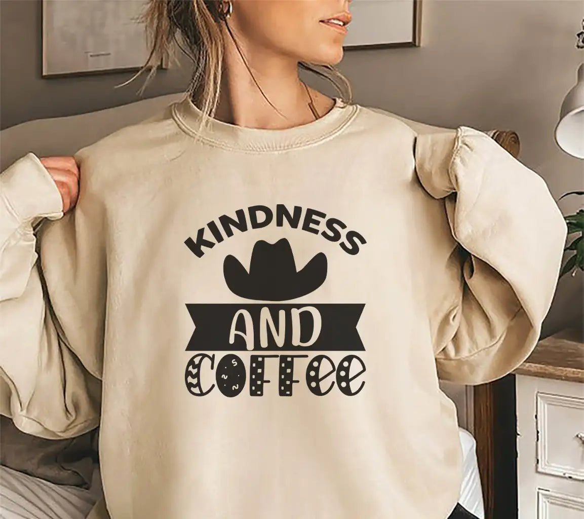 Kindness & Coffee Cowboy Hat SVG Design SVG