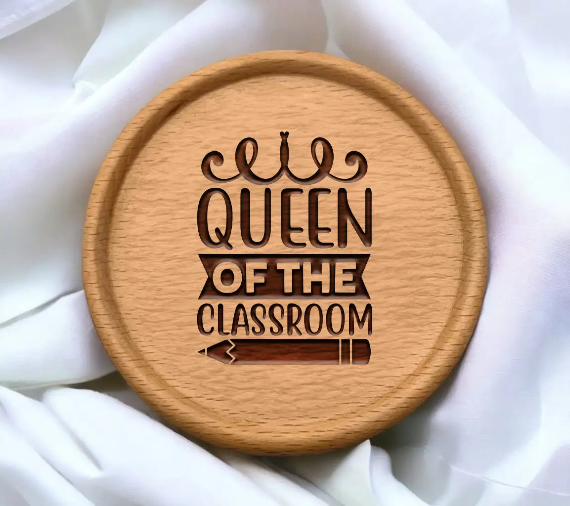 Queen of the Classroom SVG Design with Pencil - School Teacher Design SVG