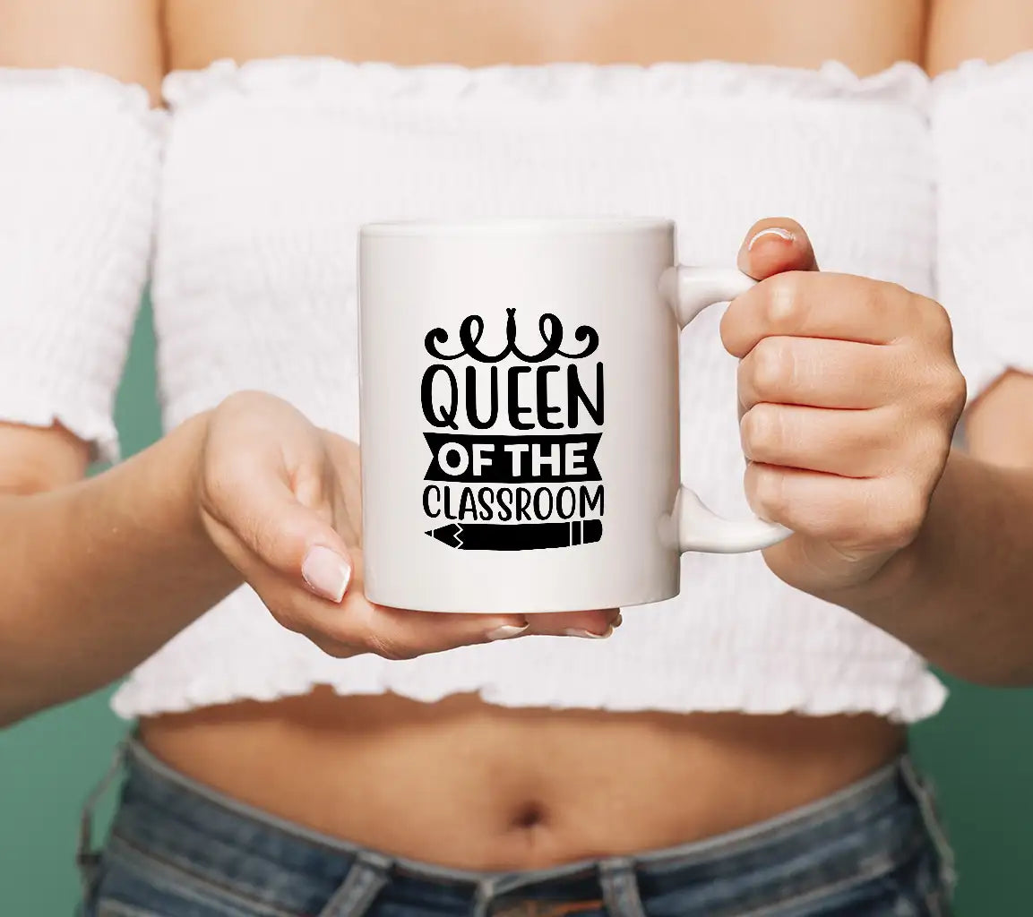 Queen of the Classroom SVG Design with Pencil - School Teacher Design SVG