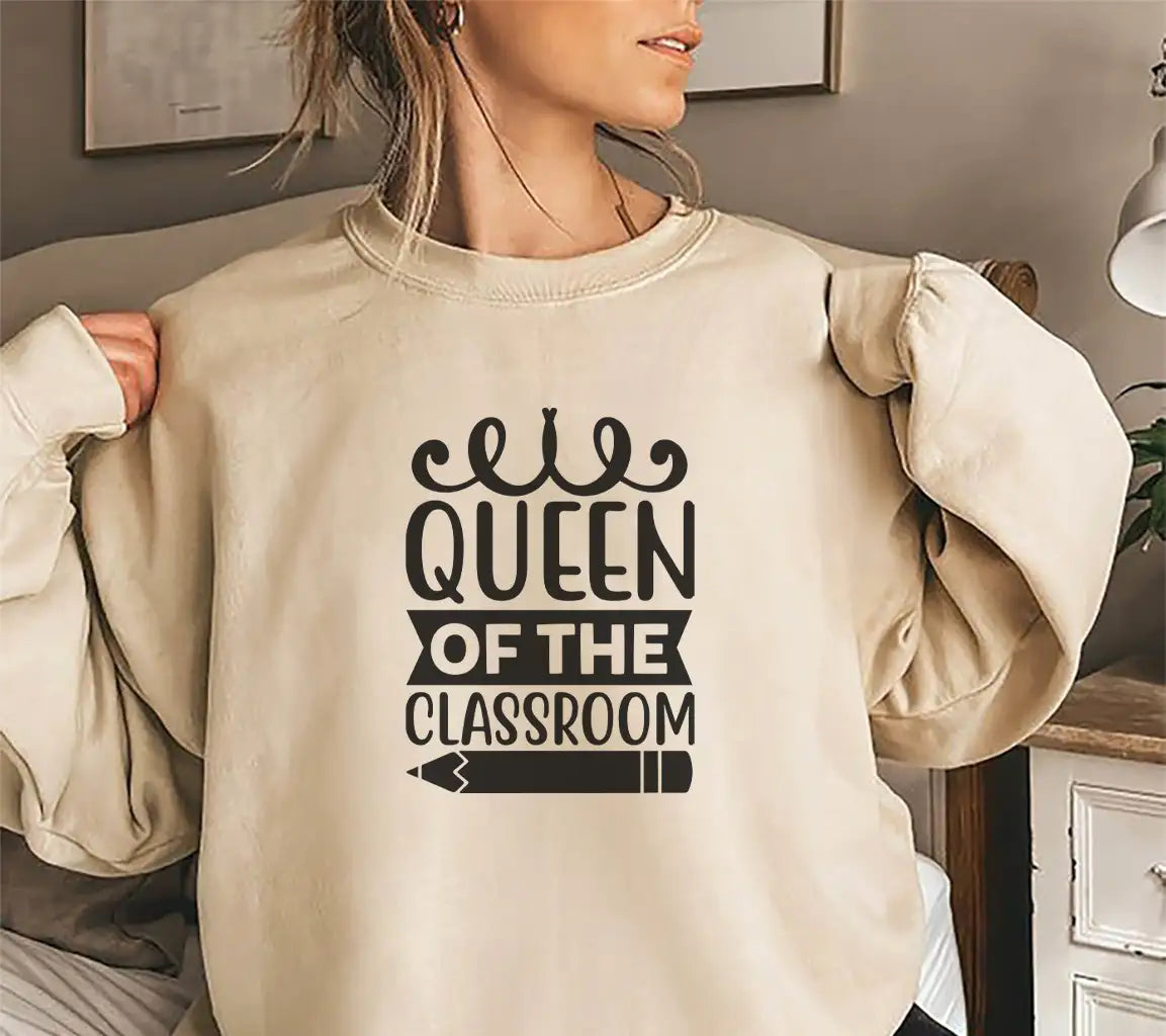 Queen of the Classroom SVG Design with Pencil - School Teacher Design SVG