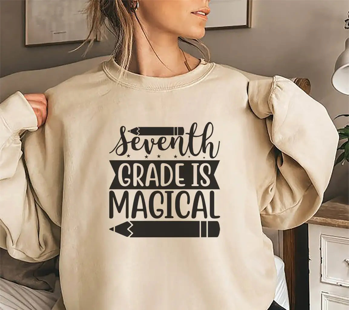 Seventh Grade Is Magical SVG - School Design with Pencils SVG