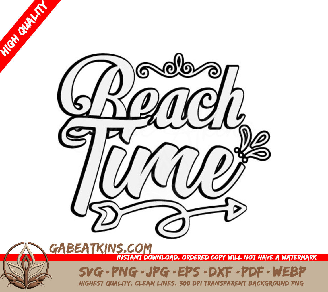 Beach Time Arrow SVG -  Drawing SVG