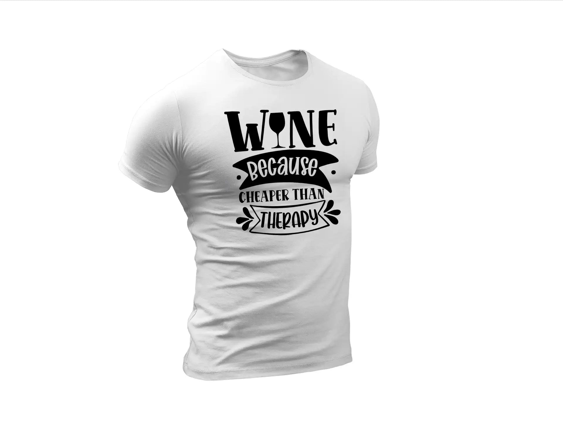 Wine Because Cheaper Than Therapy SVG - Huge Wine Bag Design SVG