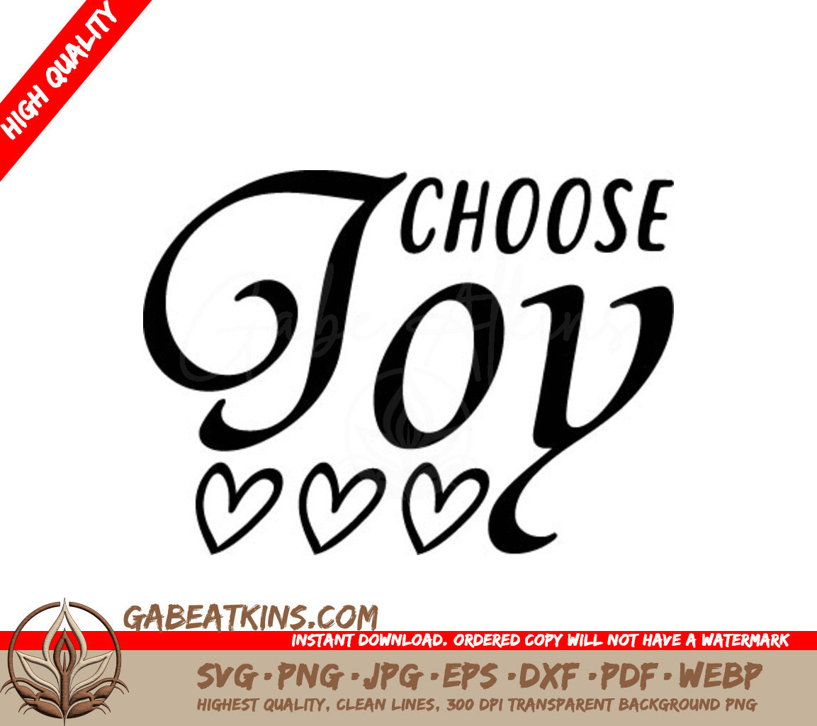  Choose Joy Design SVG with Hearts SVG