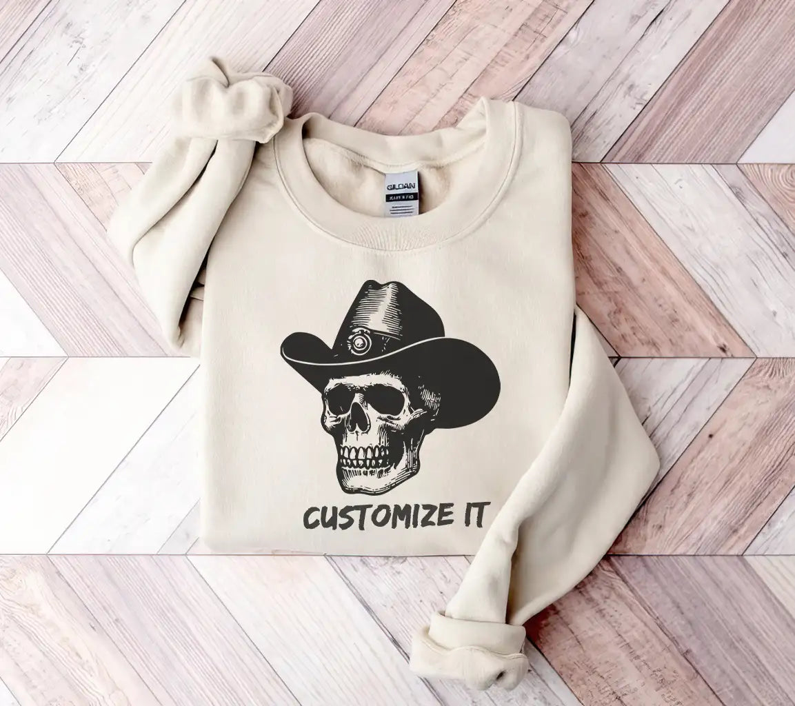 Cowboy Skull SVG -  Drawing SVG