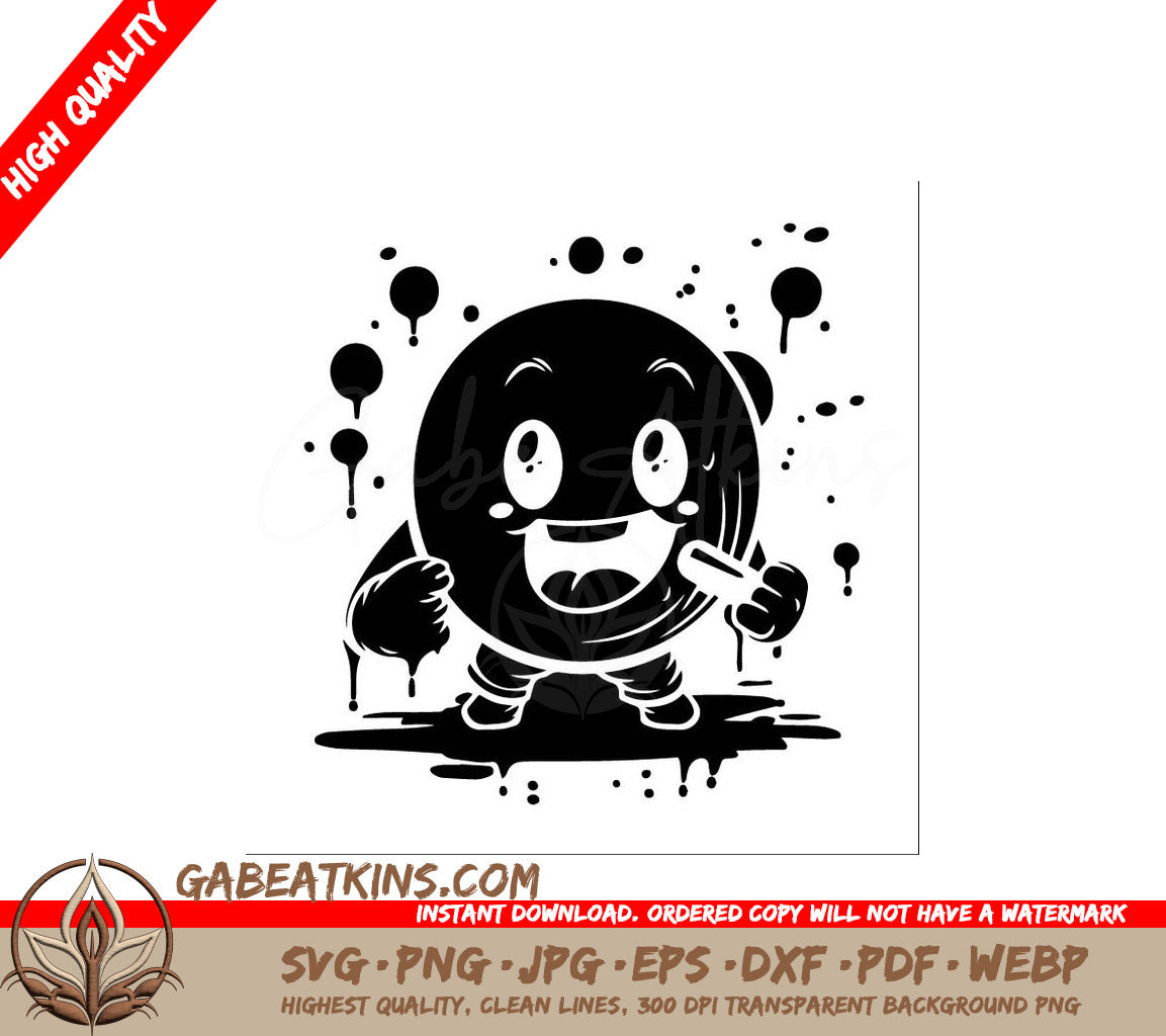 Cute Smiley Face Lollipop SVG -  Cartoon Mascot Illustration SVG