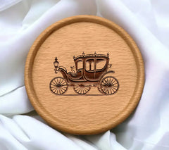  Regal Horse Drawn Carriage SVG - Wedding Emblem Design SVG