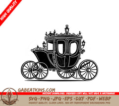  Horse Drawn Carriage SVG - Royal Wedding Carriage Design SVG
