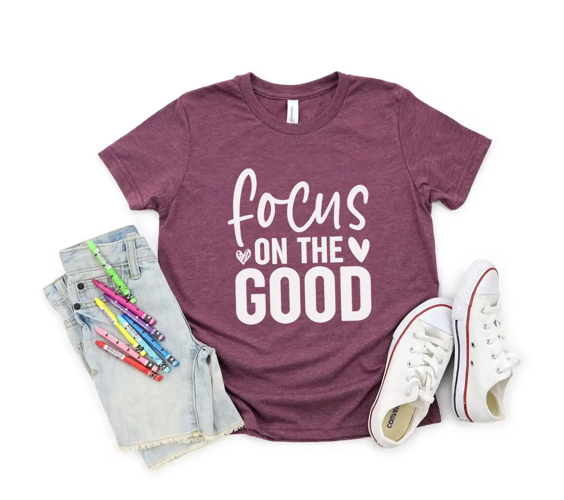 Focus On The Good SVG - Inspirational Quote with Heart Design SVG