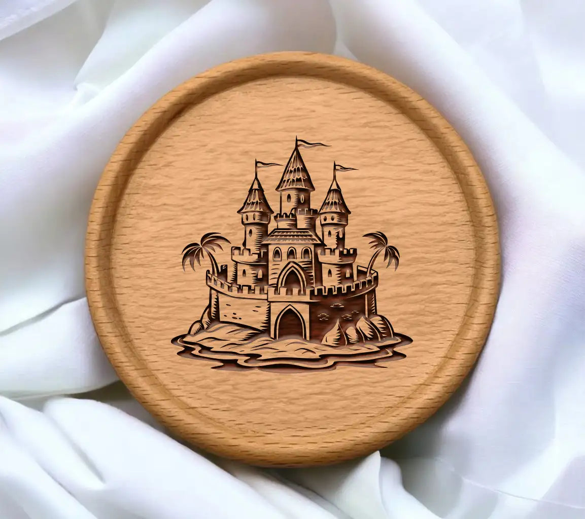  Castle Island SVG Intricate Sandcastle Sketch SVG