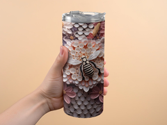 Intricate 3D Bee on a Flower 20 Oz Skinny Tumbler Wrap | 3D Seamless Design | Instant Download - Gabe Atkins Designs
