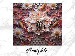 Intricate 3D Bee on a Flower 20 Oz Skinny Tumbler Wrap | 3D Seamless Design | Instant Download - Gabe Atkins Designs