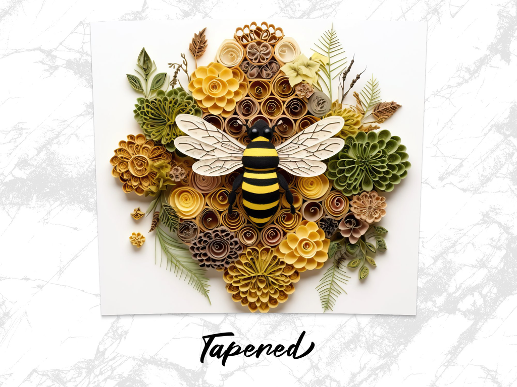 Intricate 3D Muted Colors Bee on Flowers 20 oz Skinny Tumbler Sublimat | Flowers 20 oz Skinny Tumbler Sublimation Design, Straight