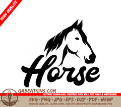 A Horse Head With The Word Horse Below It SVG - Isolated head side horse logo design vector graphic symbol icon illustration creative idea SVG