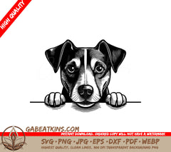  Jack Russell Terrier Wall Peeking SVG SVG