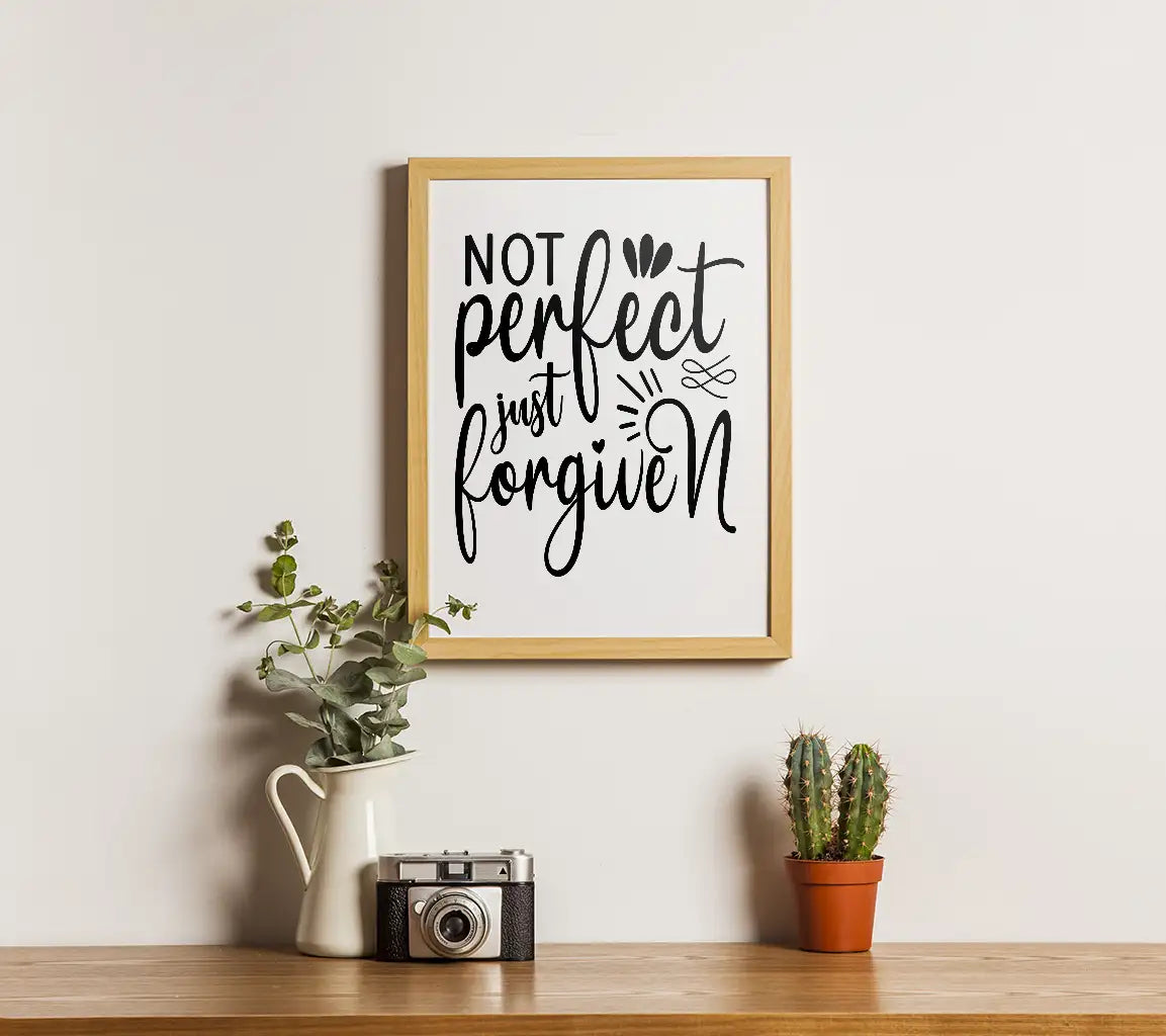 Not Perfect, Just Forgiven SVG Design - Christian Quote SVG