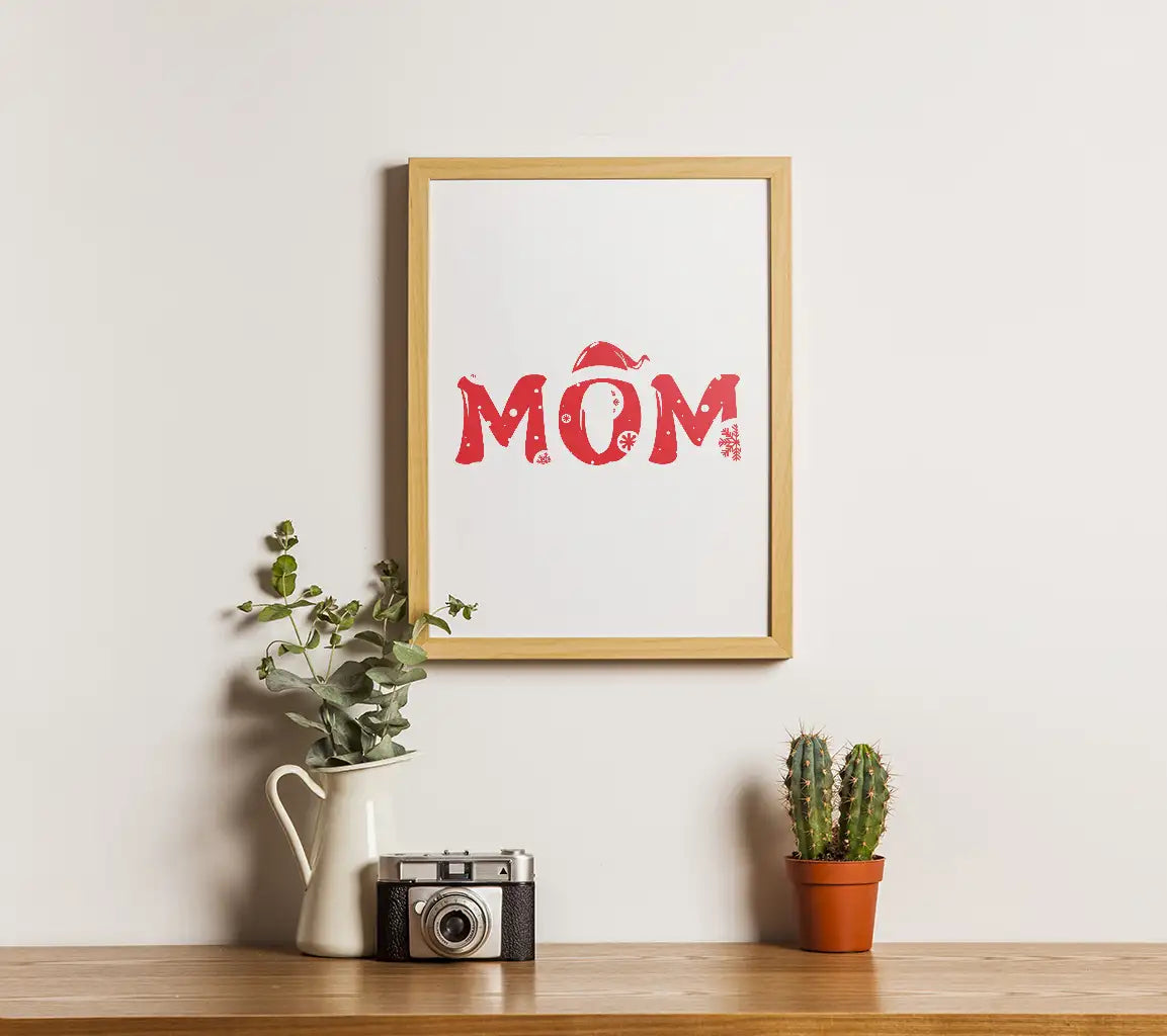 Kawaii Christmas Mom SVG Bundle - Snowflake & Santa Hat Design SVG