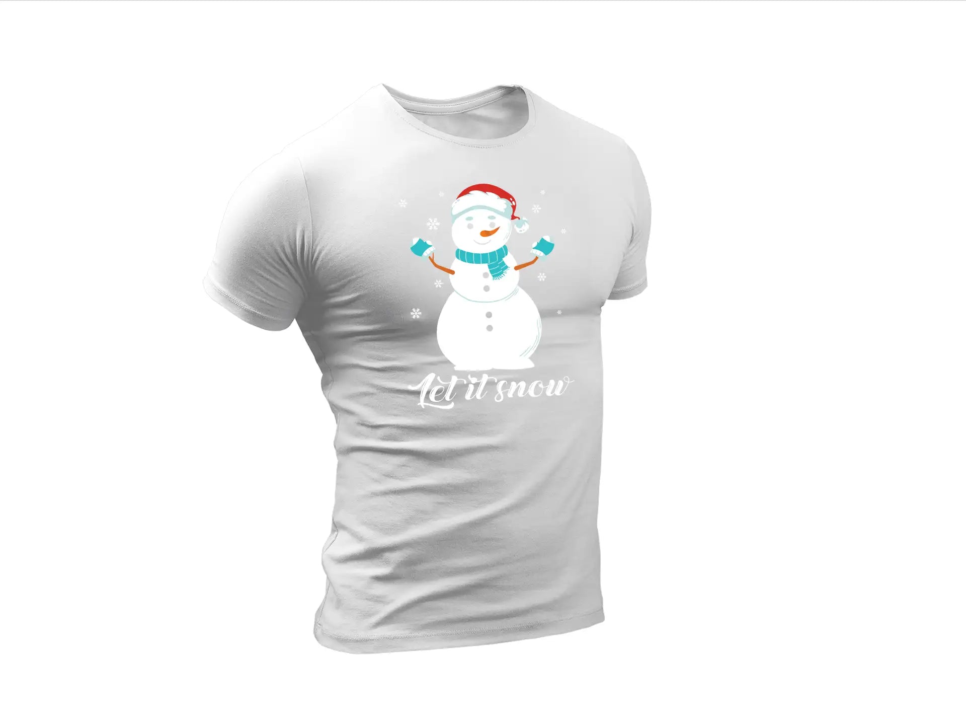 Kawaii Snowman with Santa Hat & Scarf SVG - Christmas Clipart SVG