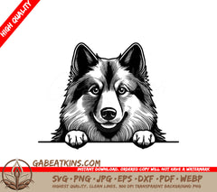 Husky Dog SVG - Keeshond with Paws Up SVG
