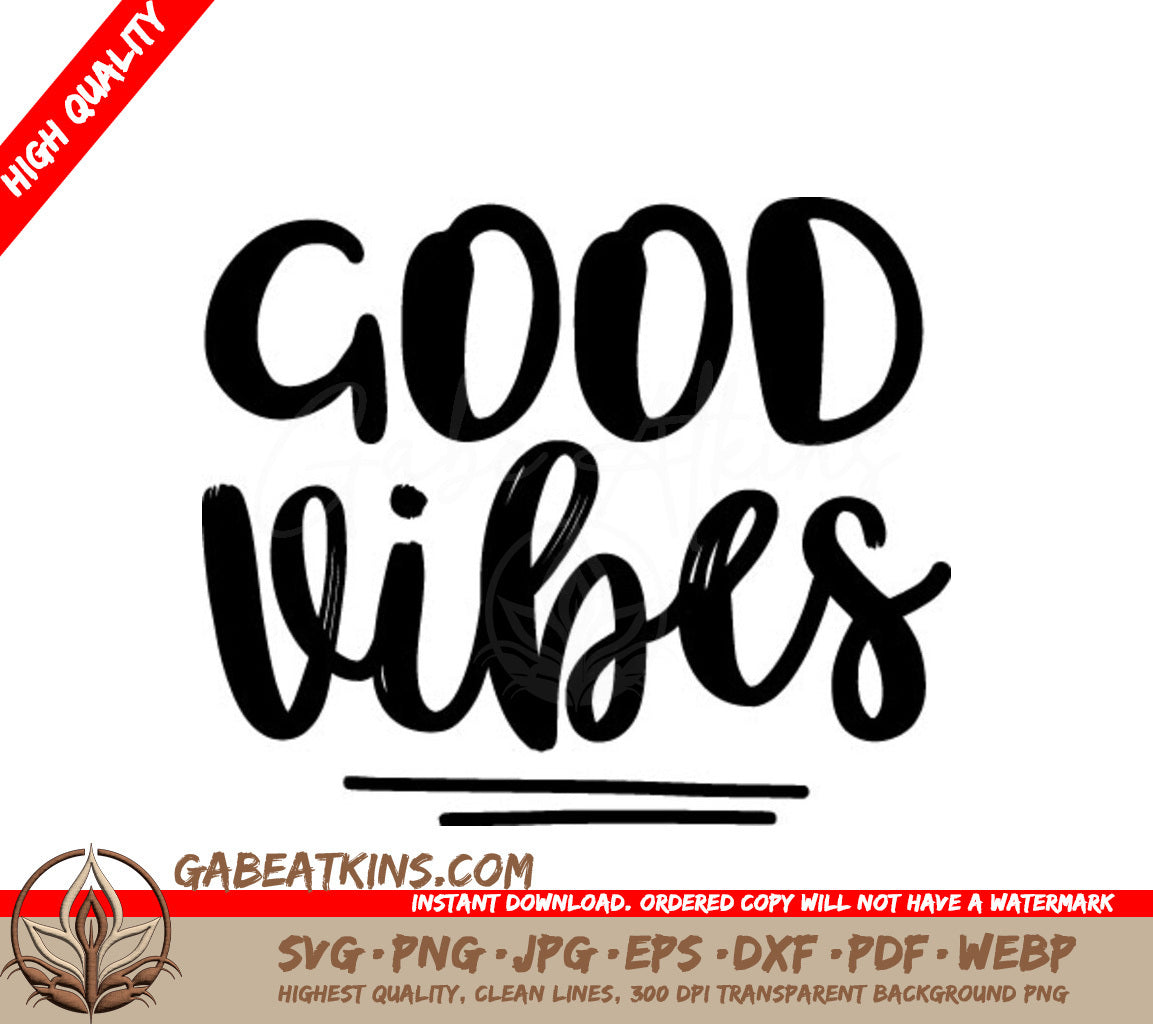 Good Vibes Silhouette SVG -  Kids Design SVG