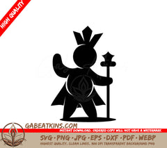 King Crown Staff Design SVG -  Brand Identity Icon Illustration SVG