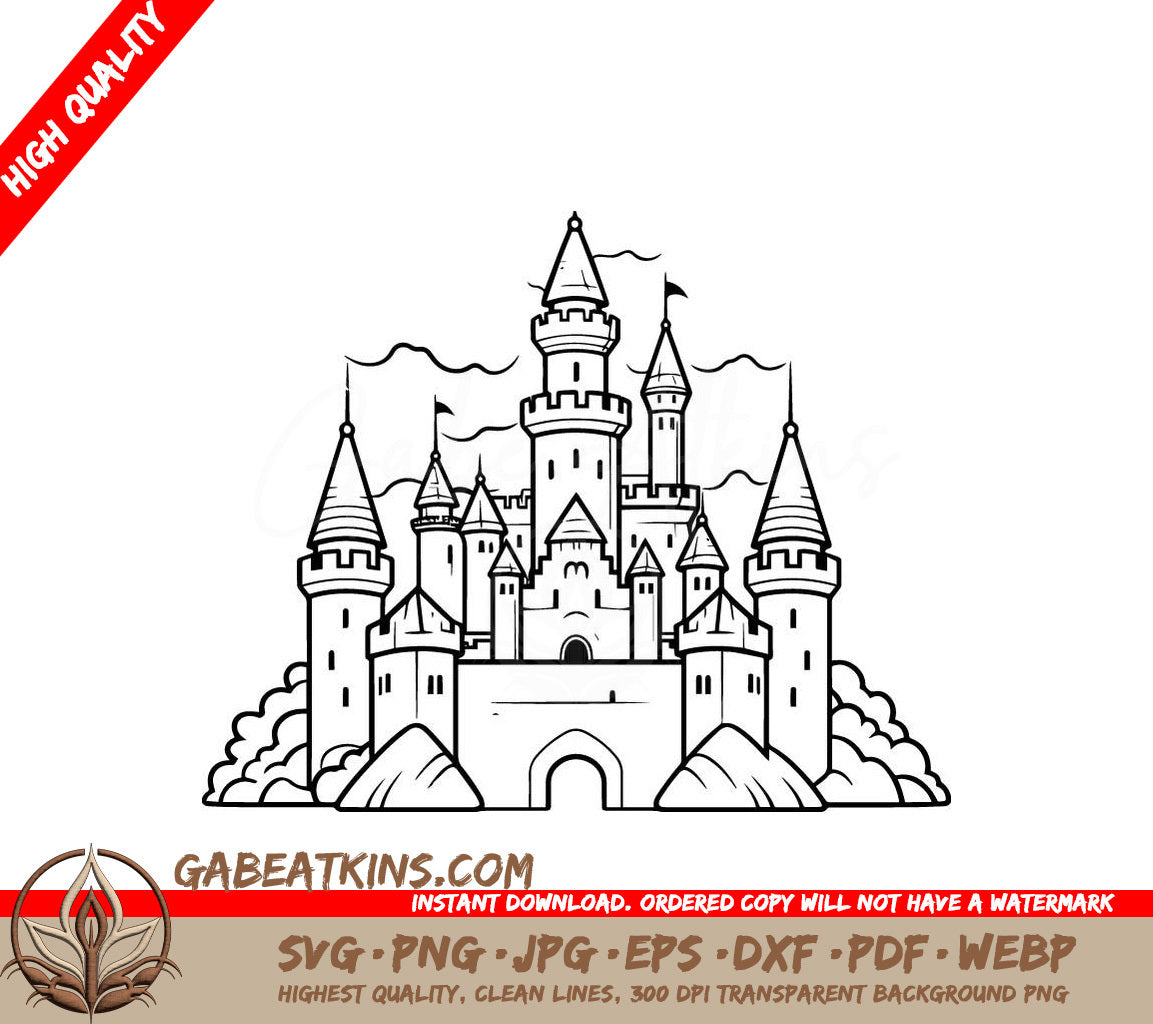  Castle SVG - Iconic Citadel Vector Illustration SVG
