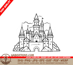  Castle SVG - Iconic Citadel Vector Illustration SVG
