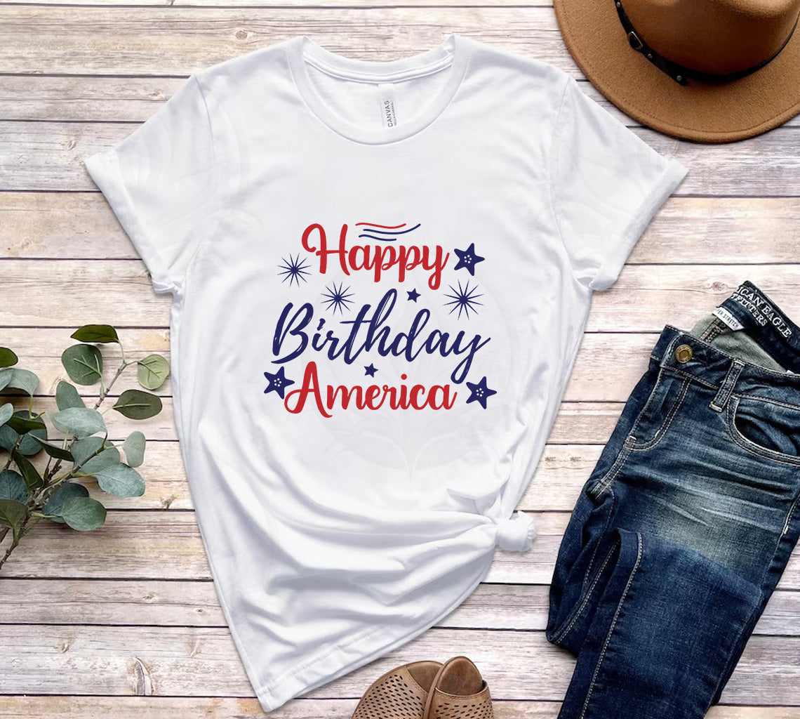 Happy Birthday America Cutting Files SVG, PNG, DXF, JPG, PDF, WebP for | Happy Birthday America Cutting Files SVG, PNG, DXF, JPG, PDF, WebP