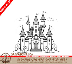 Castle with Birds SVG - Legends of the Moonlit Castle SVG