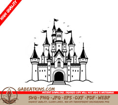  Castle with Birds SVG - Mini Truck Vector Design SVG