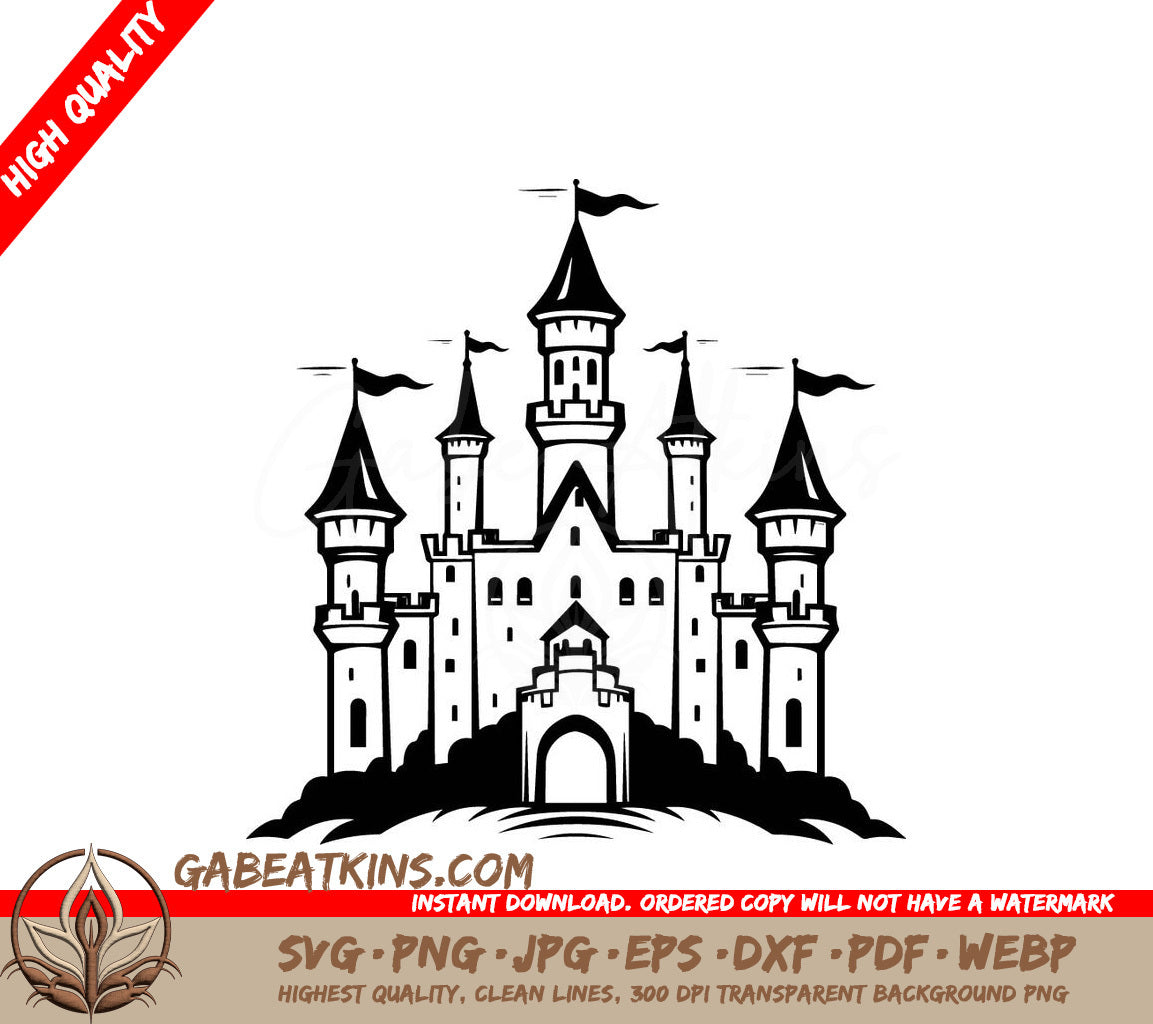  Castle with Flags SVG - Lilliputian Loadmaster Mini Truck Vector Design SVG