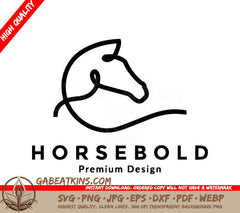 A Black And White Logo For Horsebold Premium Design SVG - Line art bold horse logo vector symbol icon illustration design SVG