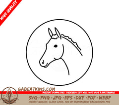  A Horses Head In A Circle SVG - Linear icon and logo design element young horse vector SVG