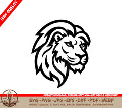Lion Black and White Isolated Icon Vector Illustration SVG 