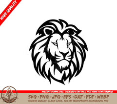 Lion Black and White Isolated Icon Vector Illustration SVG 