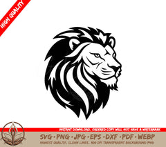 Lion Black and White Isolated Icon Vector Illustration SVG 