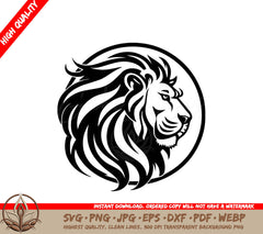Lion Black and White Isolated Icon Vector Illustration SVG 