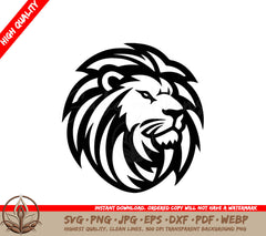 Lion Black and White Isolated Icon Vector Illustration SVG 