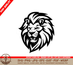 Lion Black and White Isolated Icon Vector Illustration SVG 